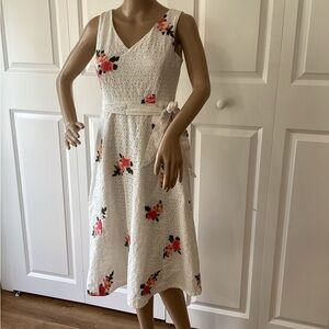 Calvin Klein Floral White Sleeveless Dress